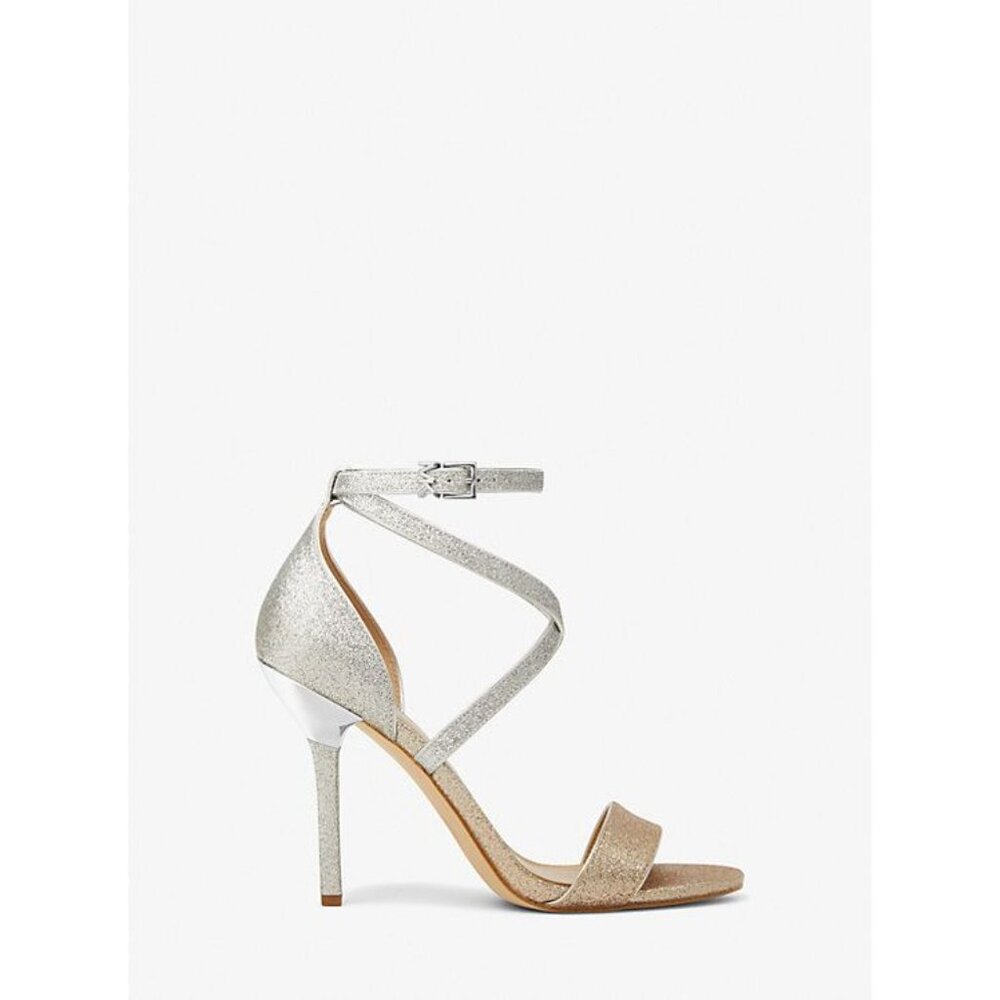Michael Kors Astrid Stiletto Dress Sandals Embellished Pale Gold Size 6 NEW - Picture 5 of 6